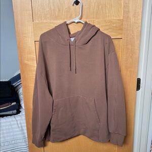 Athleta Brown Hooded Pullover Sweatshirt